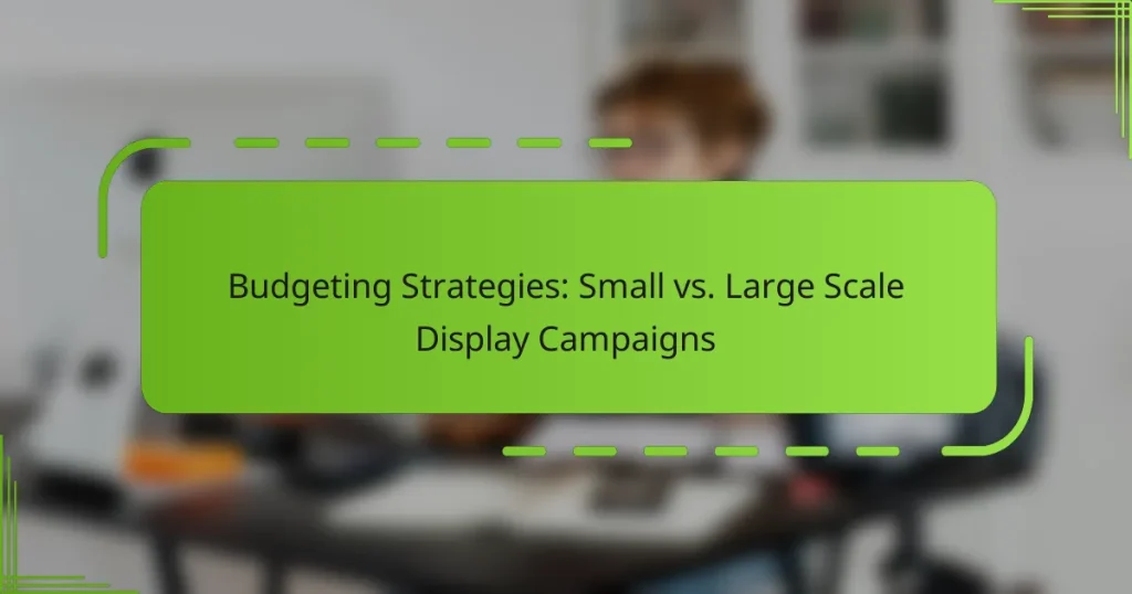 Budgeting Strategies: Small vs. Large Scale Display Campaigns