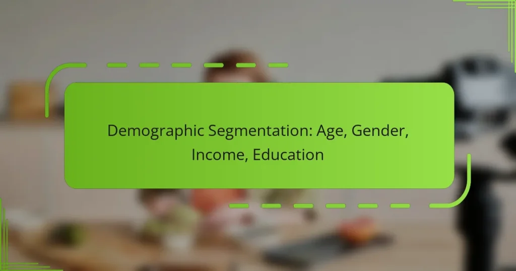 Demographic Segmentation: Age, Gender, Income, Education