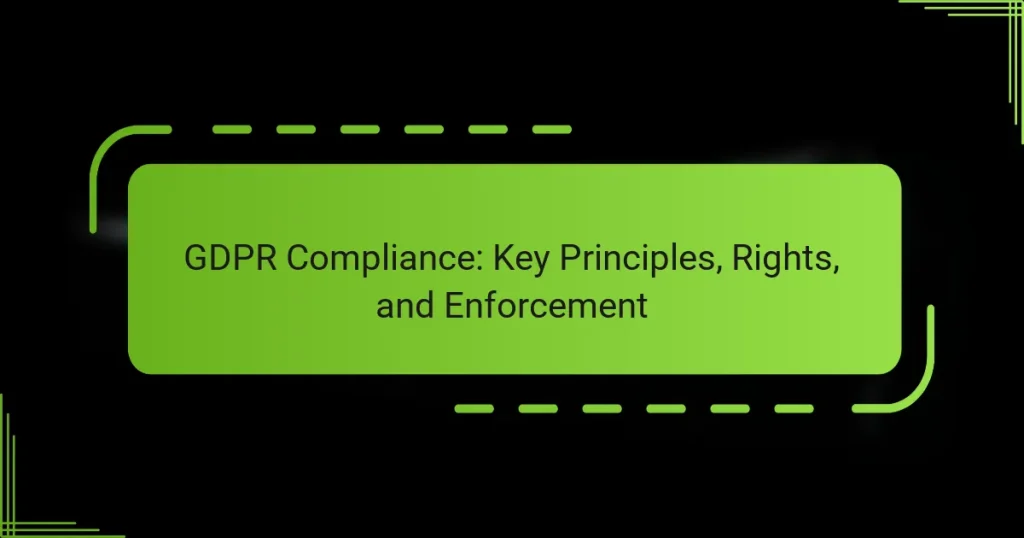 GDPR Compliance: Key Principles, Rights, and Enforcement