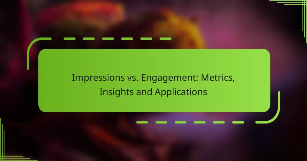 Impressions vs. Engagement: Metrics, Insights and Applications