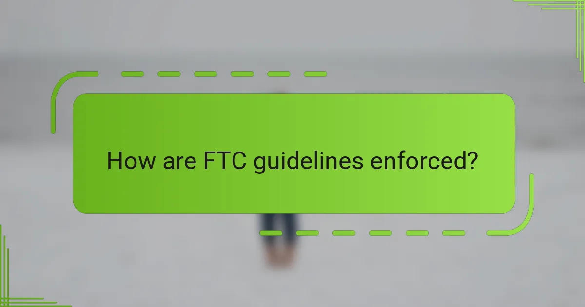 How are FTC guidelines enforced?