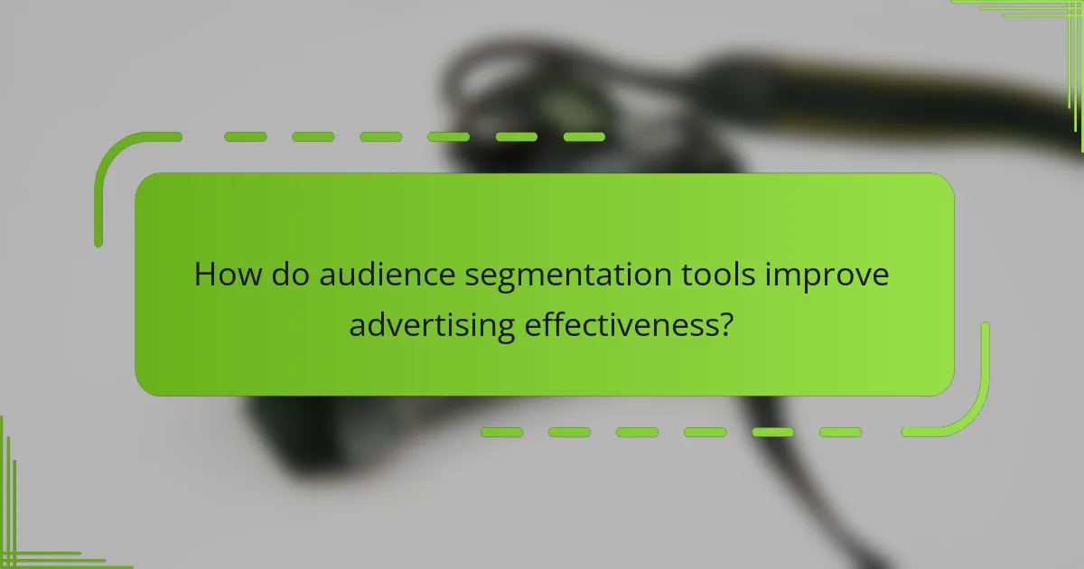 How do audience segmentation tools improve advertising effectiveness?