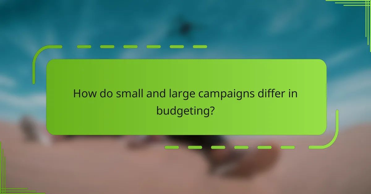 How do small and large campaigns differ in budgeting?