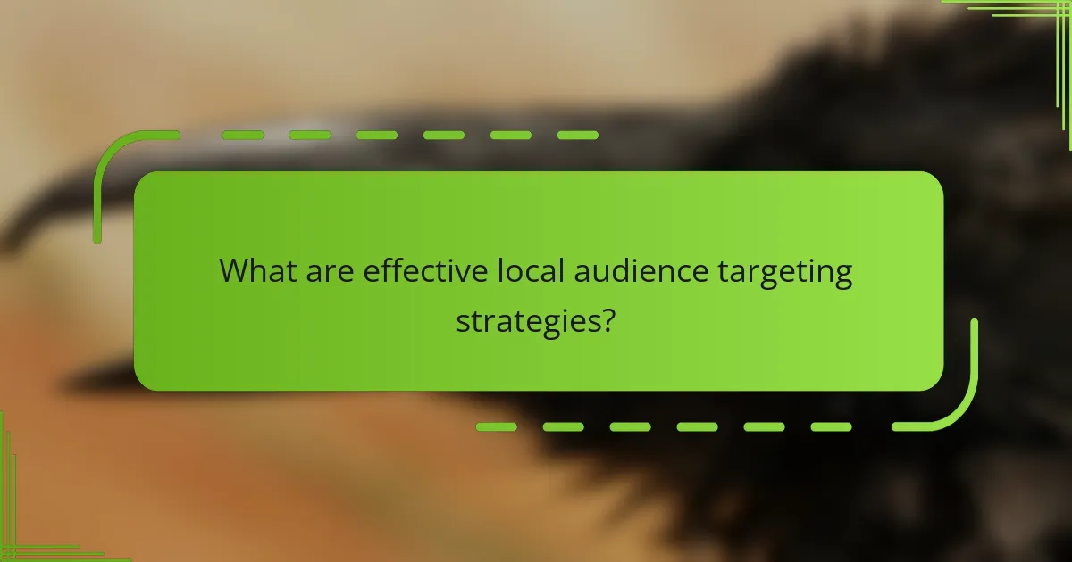 What are effective local audience targeting strategies?