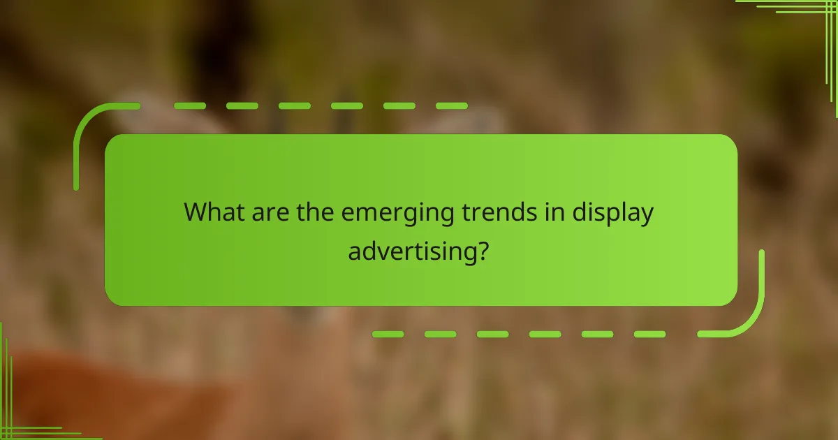 What are the emerging trends in display advertising?
