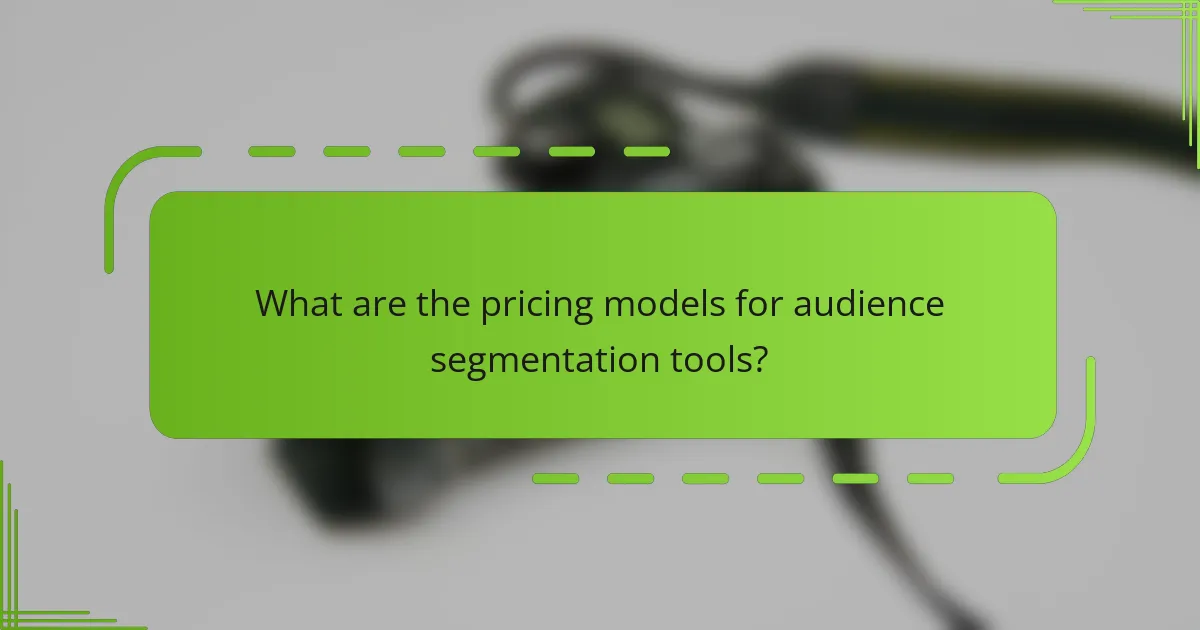 What are the pricing models for audience segmentation tools?