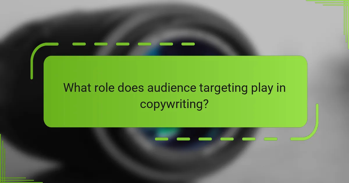 What role does audience targeting play in copywriting?