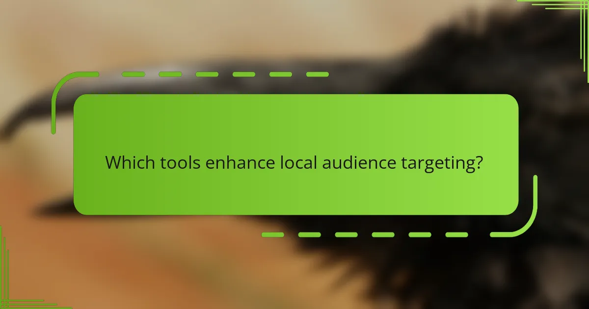 Which tools enhance local audience targeting?